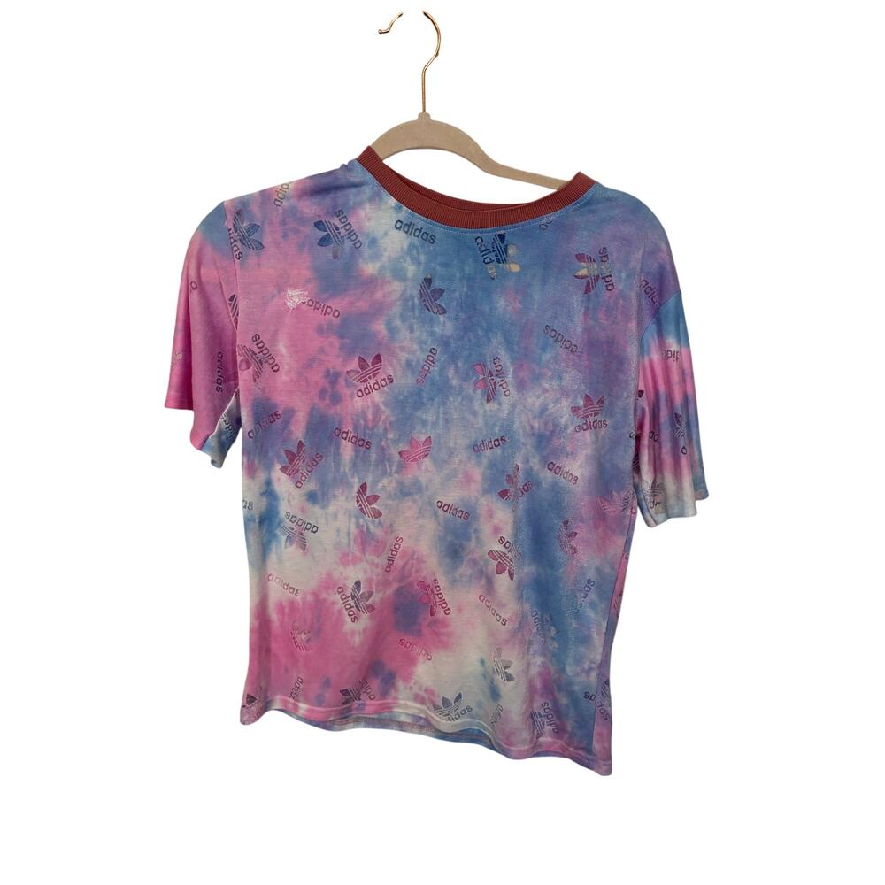Adidas Women's Tie Dye Soft Girl Casual Hippie Kidcore Streetwear Tee Smalll